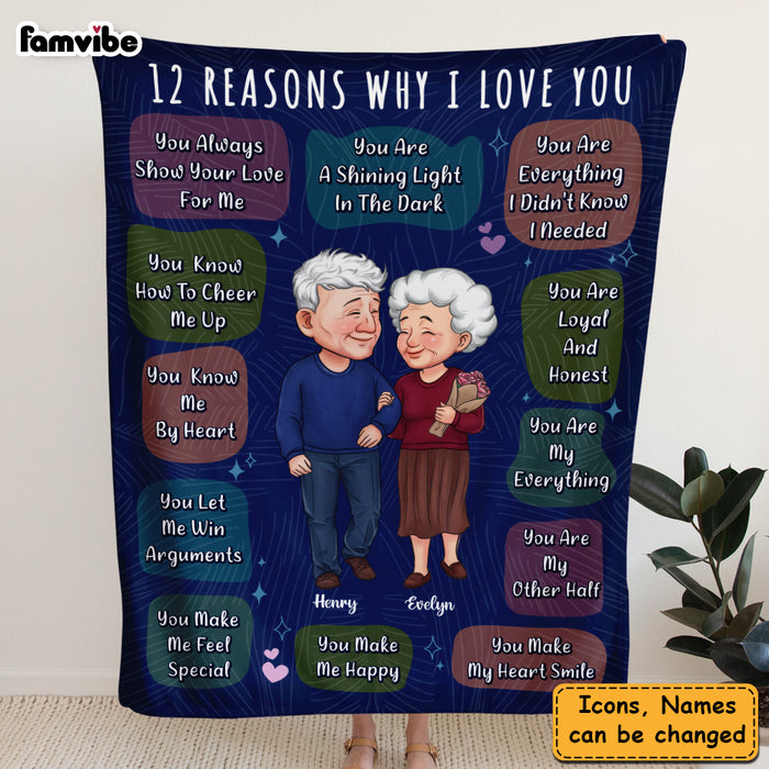 Personalized 12 Reasons Why I Love You Couple Blanket 30713 1