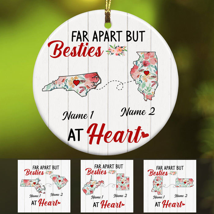 Personalized Besties At Heart Long Distance  Ornament SB246 30O34 1