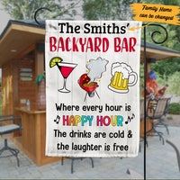 Personalized The Laughter Is Free Backyard Bar Gardening Flag AG71 29O53 thumb 1