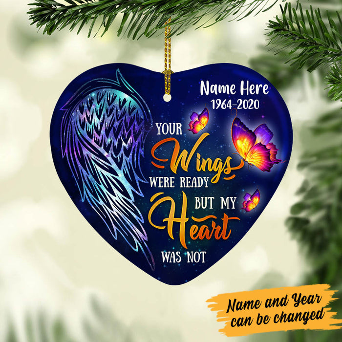 Personalized Butterfly Memorial Your Wings Were Ready Heart Ornament NB132 95O60 1