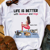 Personalized Life Better With Workout And Dog T Shirt FB42 65O58 thumb 1
