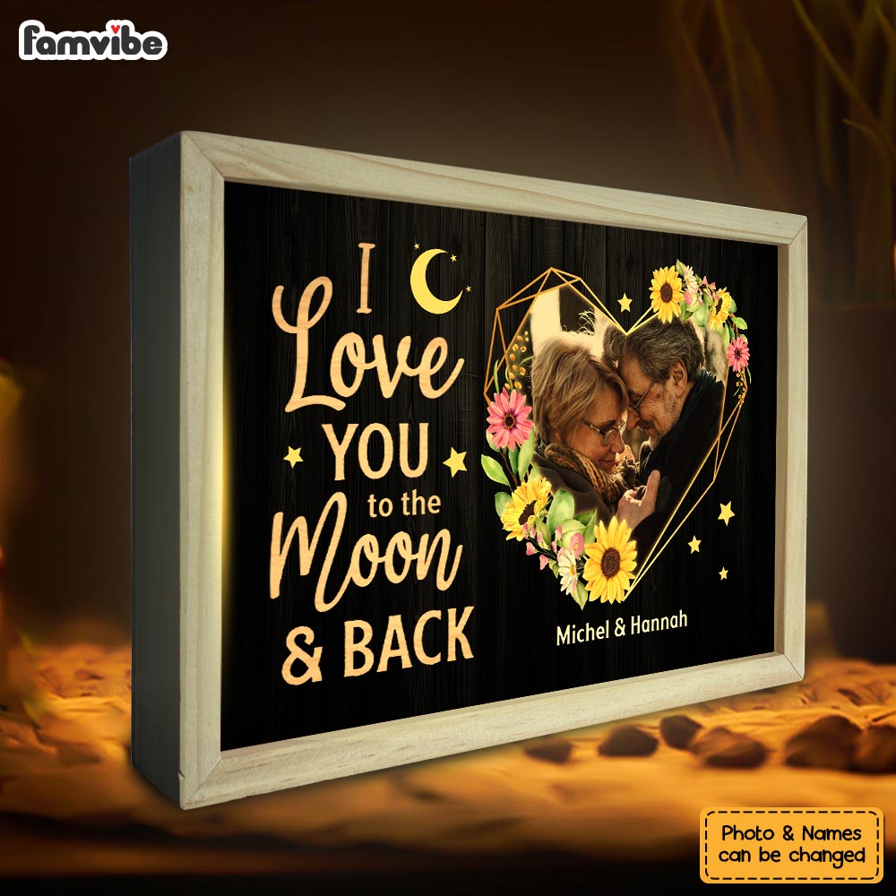 Personalized Couple Gift Love You To The Moon Picture Frame Light Box 31460 Primary Mockup