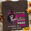 Personalized Skull Girl Breast Cancer I Wear Scars T Shirt AG262 65O34 1