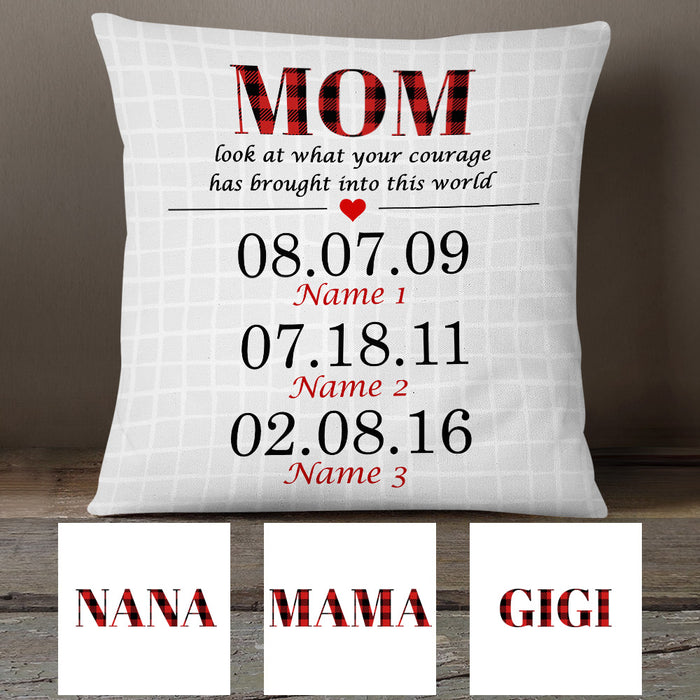 Personalized Mom Grandma Bring Us Into This World Pillow MR41 95O53 (Insert Included) 1