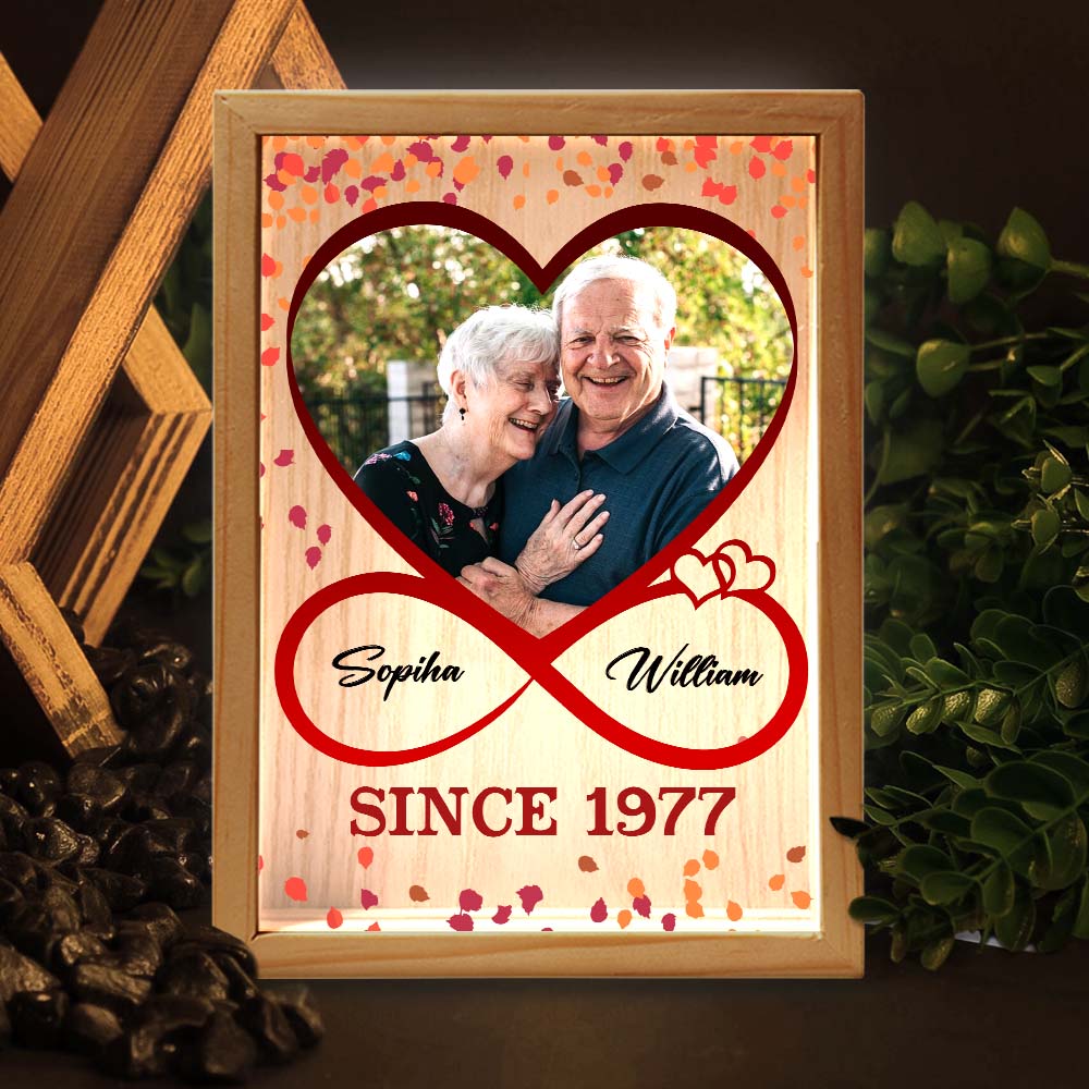 Personalized Couples Gift Upload Photo Since Picture Frame Light Box 31490 Primary Mockup