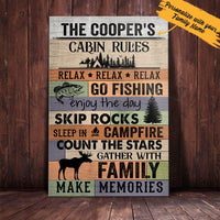 Personalized Cabin Rules Lakes Canvas JN131 87O61 thumb 1