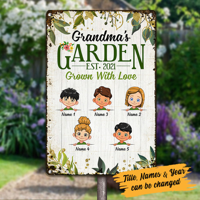 Personalized Grandma Garden Metal Sign JN292 95O53 1