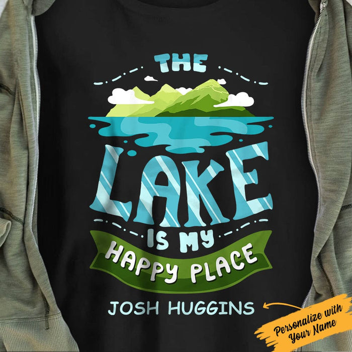 Personalized Lake Happy Place  T Shirt JN121 95O36 1