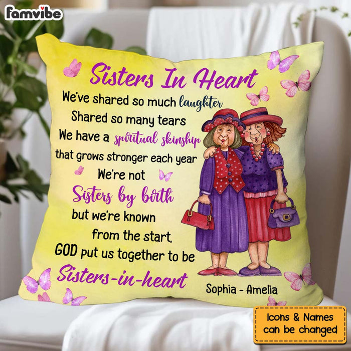 Personalized Gift For Friends Sisters In Heart Pillow 30857 1