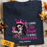 Personalized I Won Skull Girl Breast Cancer T Shirt AG261 29O47 thumb 1