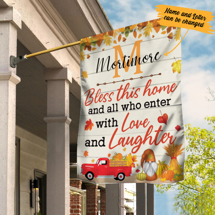 Personalized Bless This Home Thankful Fall Flag AG222 67O57 1
