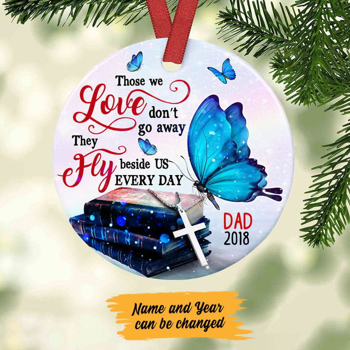 Personalized Mom Dad Memorial Butterfly Heaven Ornament OB274 99O60 1