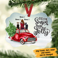 Personalized Dog Red Truck Christmas Benelux Ornament NB141 85O60 thumb 1