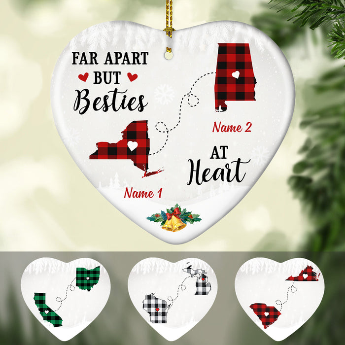 Personalized Bestie At Heart Long Distance  Ornament SB222 30O47 1