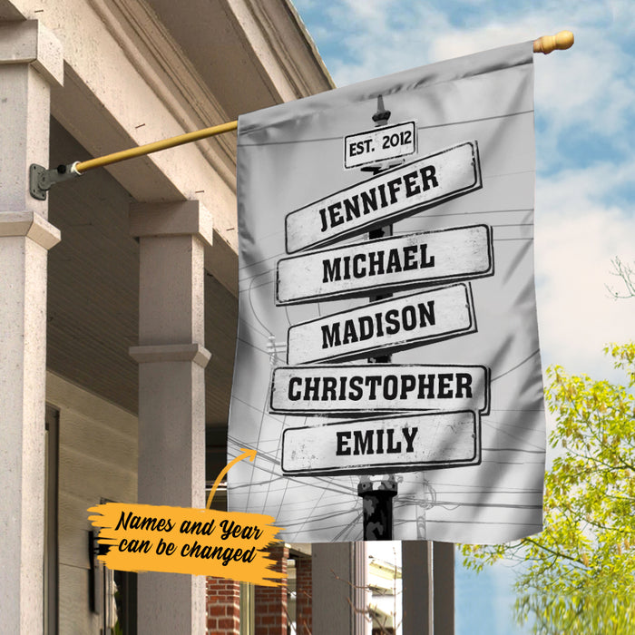 Personalized Family Street Sign Garden Flag JL284 85O57 1