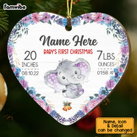 Personalized Elephant Baby First Christmas Heart Ornament AG186 73O58 thumb 1