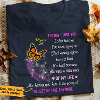 Personalized Butterflies Memorial Mom Dad T Shirt MR312 67O36 thumb 1