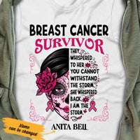 Personalized Skull Girl Breast Cancer T Shirt AG253 85O36 thumb 1