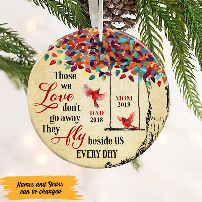 Personalized Cardinal Memorial Mom Dad Circle Ornament NB231 85O47 1
