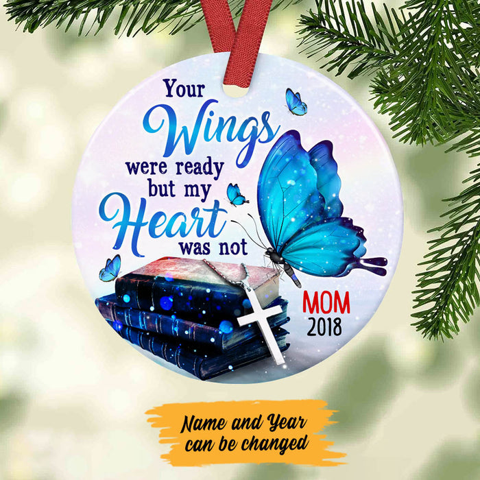 Personalized Memorial Mom Dad Butterfly Heaven  Ornament OB273 99O60 1