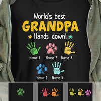 Personalized Grandpa Dad Hands Down T Shirt MY31 73O34 thumb 1