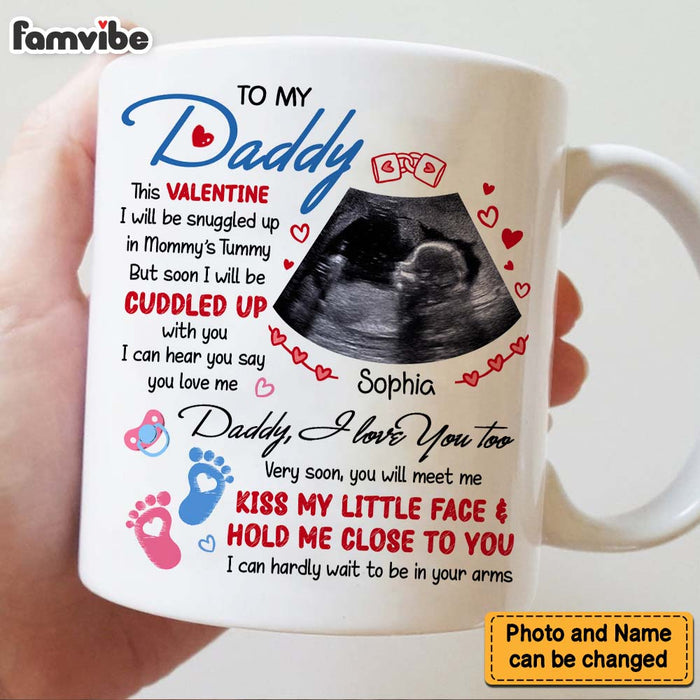 Personalized Pregnancy Gift This Valentine I'll Be Snuggled Up Upload Photo Mug 31283 1