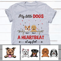 Personalized Dog My Heartbeat At My Feet T Shirt AP54 67O60 thumb 1