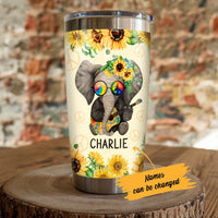 Personalized Hippie Elephant Steel Tumbler JN181 67O34 thumb 1