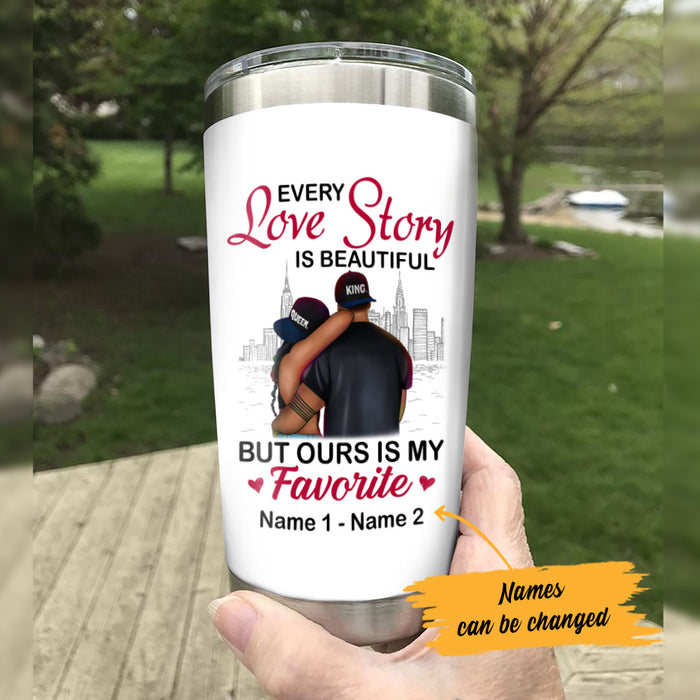 Personalized BWA Couple Love Story Steel Tumbler AG111 30O53 1