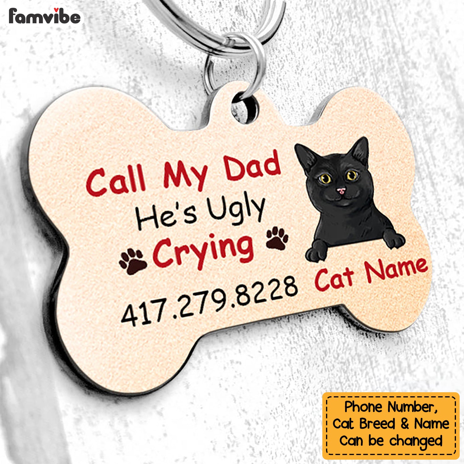 Personalized Cat Lost Mom Bone Pet Tag NB111 81O34