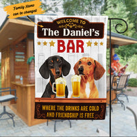 Personalized Dachshund Dog Bar Friendship Is Free Flag AG202 26O53 thumb 1
