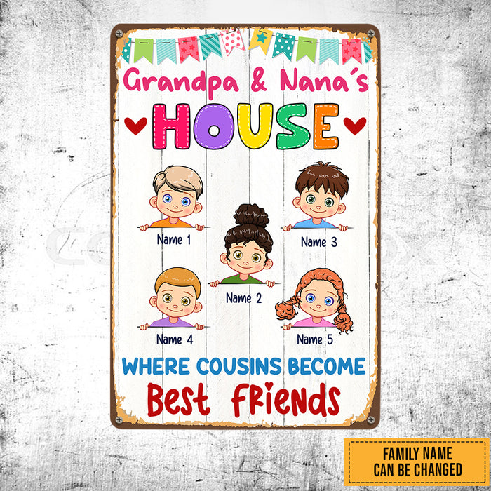 Personalized Grandma Grandpa House Metal Sign JL83 30O47 1