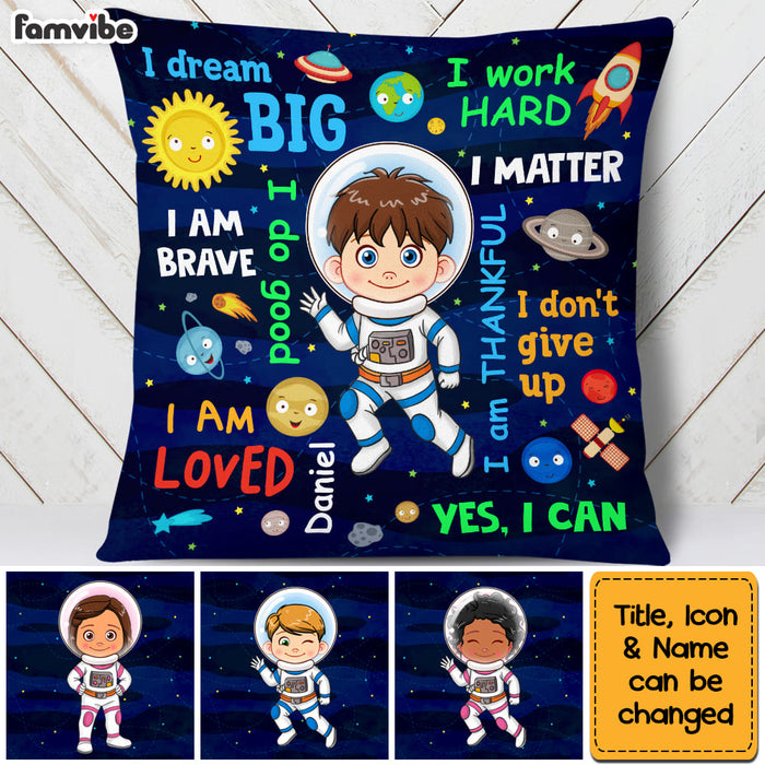 Personalized Gift For Grandson Astronaut Outer Space Dream Big Pillow 30684 1