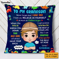 Personalized Gift For Grandson Never Forget I Love You Dinosaur Pillow 30744 thumb 1