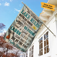 Personalized Lake Rules Garden Flag JN271 85O34 thumb 1