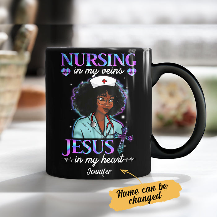 Personalized Nursing in Vein Jesus in Heart BWA Mug JL242 28O34 1