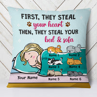 Personalized Cat Steal Your Bed Pillow JR292 29O47 thumb 1