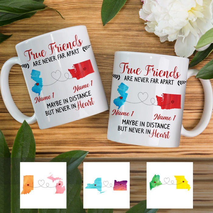 Personalized True Friends Long Distance Watercolor Mug SB2420 30O34 1