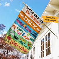 Personalized Deck Gardening Grilling And Chilling Flag AG131 30O53 thumb 1