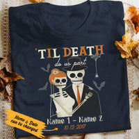 Personalized Halloween Skull Couple T Shirt SB231 85O53 thumb 1