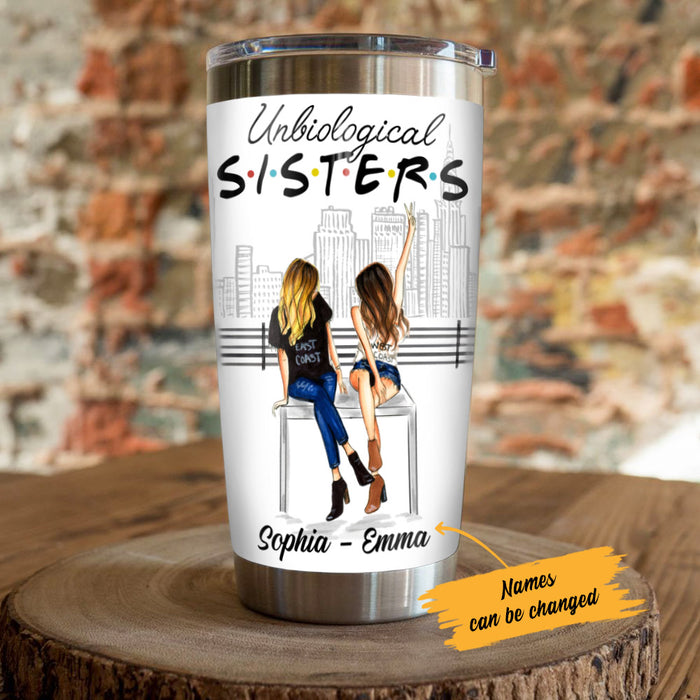 Personalized Not Sisters By Blood Girl Friends Steel Tumbler AG61 28O53 1