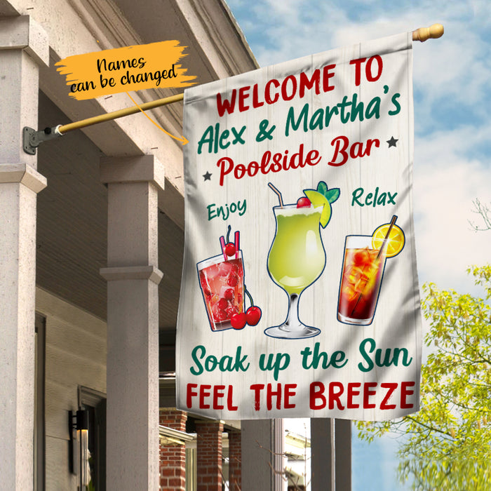 Personalized Pool Bar Grill Flag AG183 65O65 1
