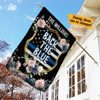 Personalized Back The Blue Police House Flag JL101 65O34 thumb 1
