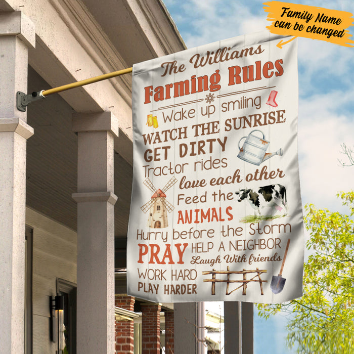 Personalized Farm Rules Flag JL225 27O34 1