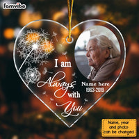 Personalized Memorial Dandelion Upload Photo Heart Ornament 30025 thumb 1