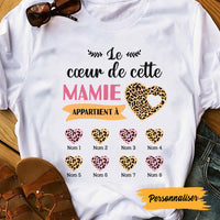 Personalized Mom Grandma Heart French Maman Grand-mère Cœur T Shirt AP124 95O47 thumb 1