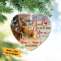 Personalized Deer Couple God Gave Me You Benelux Ornament  Heart Ornament NB202 95O53 thumb 1
