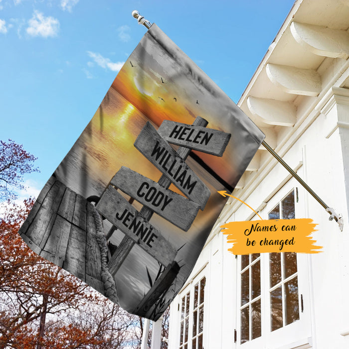 Personalized Family Street Sign Lake House Flag JL272 95O47 1