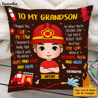 Personalized Gift For Grandson To My Grandson Fireman Kid Pillow 30791 thumb 1