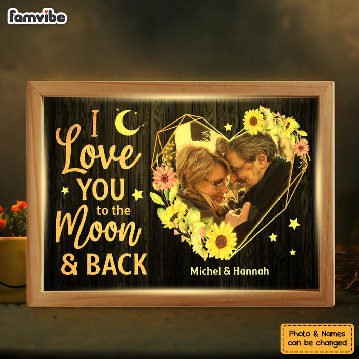 Personalized Couple Gift Love You To The Moon Picture Frame Light Box 31460 1
